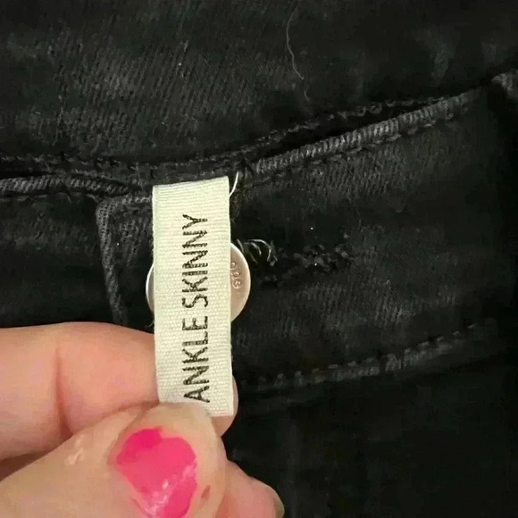 Rag & Bone- Black Ankle Skinny Jeans- Fray Bottom- Size 29 EUC - Picture 2 of 6